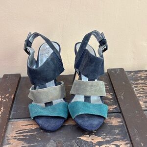 Anne Klein Blue and Green Sandals